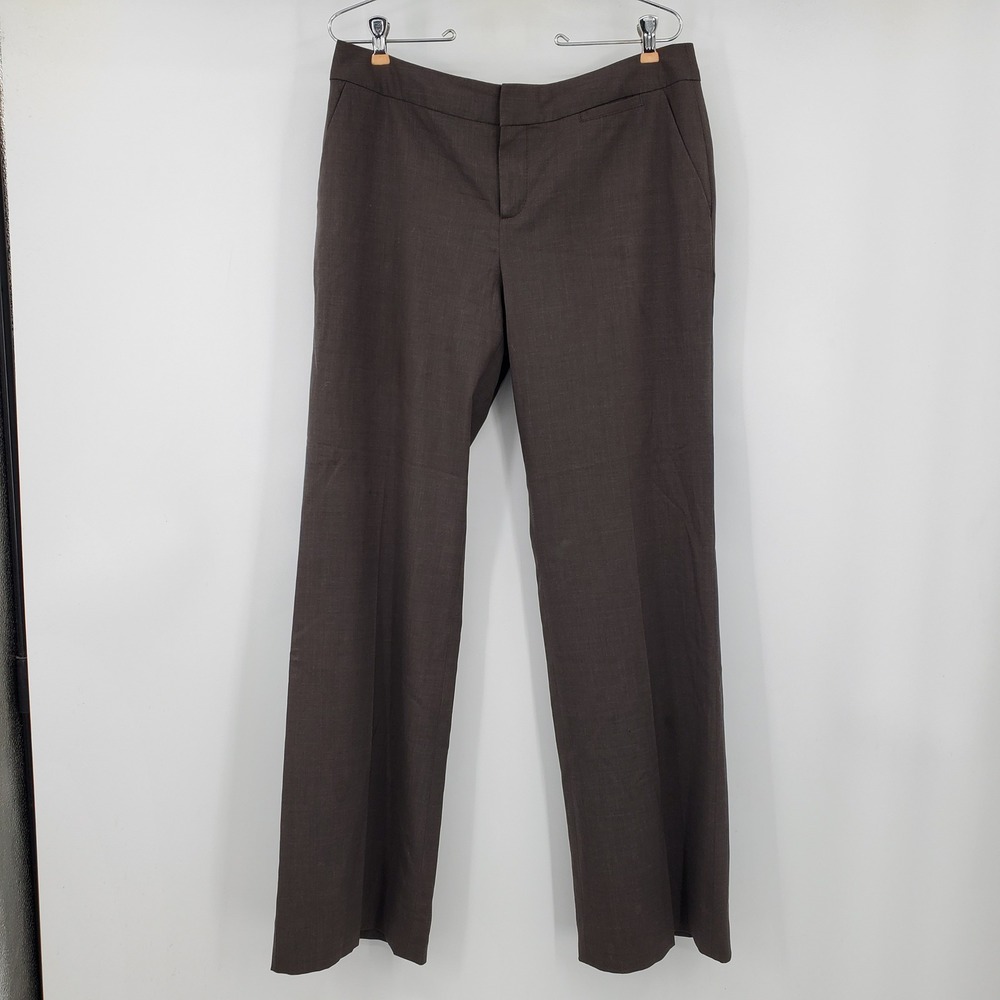 Banana Republic Martin Fit Brown Wool Stretch Straight Leg Dress Pants 10 Office